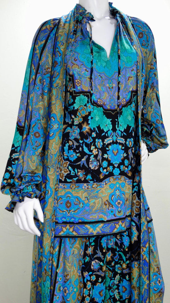 Leonard Paris 1970s Floral Print Silk Jersey Set