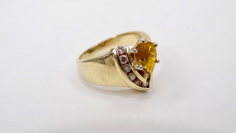 Citrine Diamond 14k Gold Ring