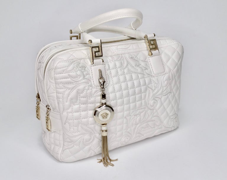 Gianni Versace Handbags White Golden Leather ref.269467 - Joli Closet