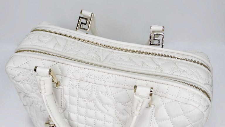 Versace Greek Key Black And White Womens Luxury Bag - Shop
