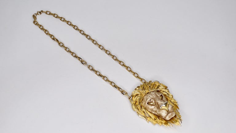 Razza 1970s Lion Pendant Necklace