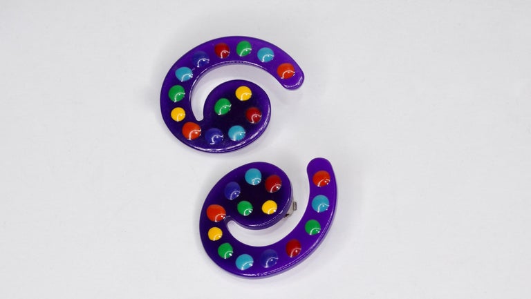 Missoni Spiral Lucite Earrings