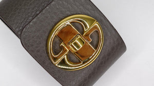 Gucci 1973 "GG" Logo Leather Bracelet