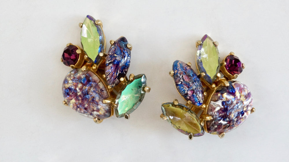 Schiaparelli Assorted Crystal Clip-On Earrings