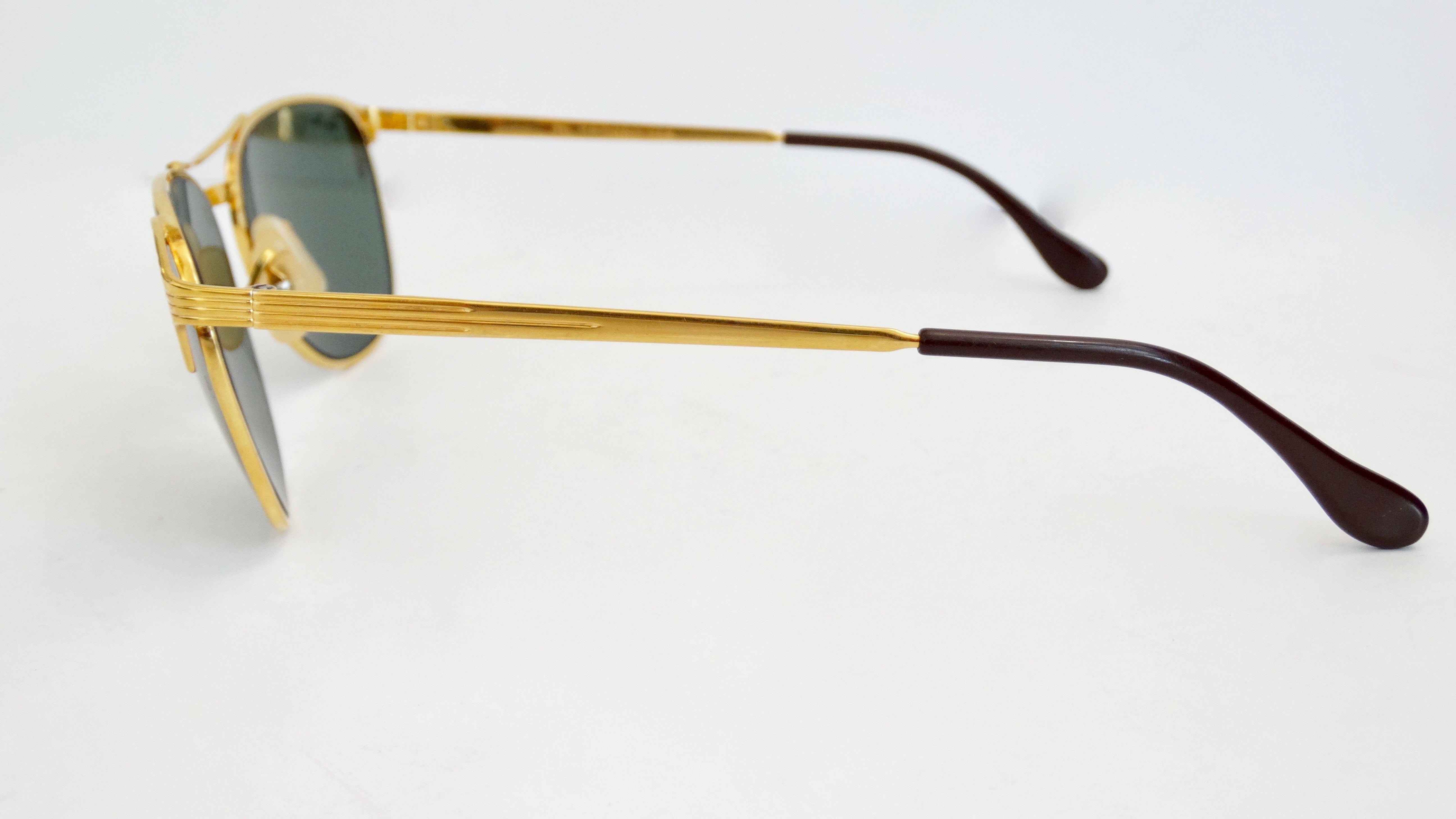 Ray Ban Signet Gold Frame Sunglasses Vintage By Misty 0722