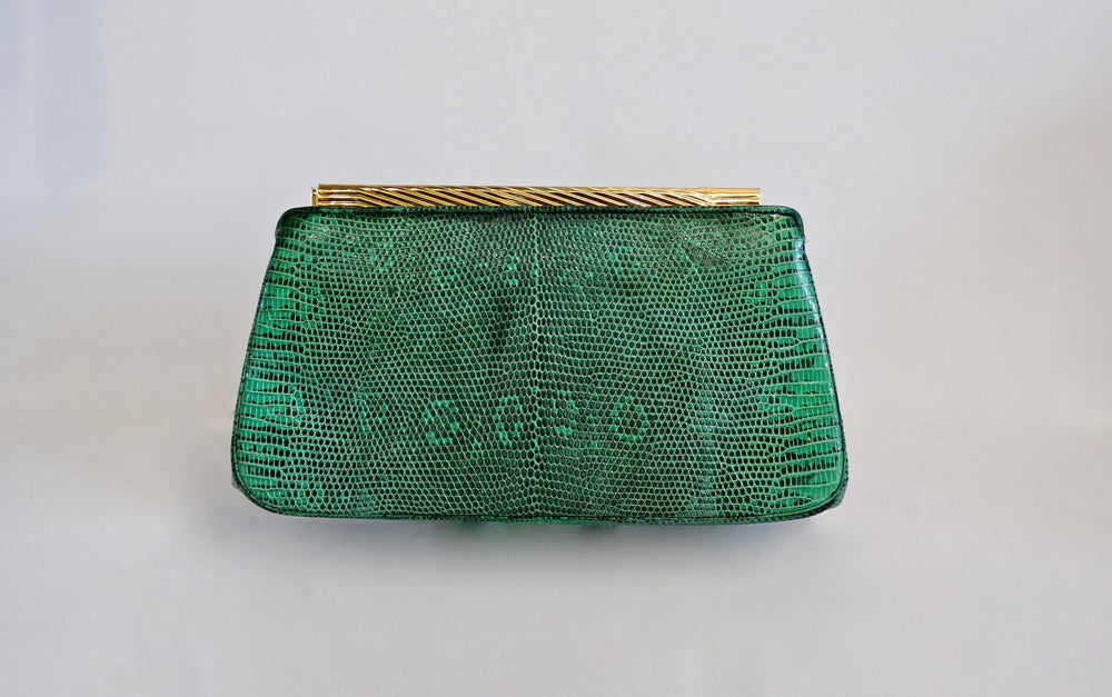 Hart & Hive | Green Leather Envelope Clutch Handbag Rental