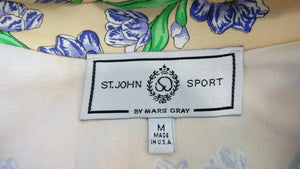 St. John 80s Sport Floral Zip Up Jacket