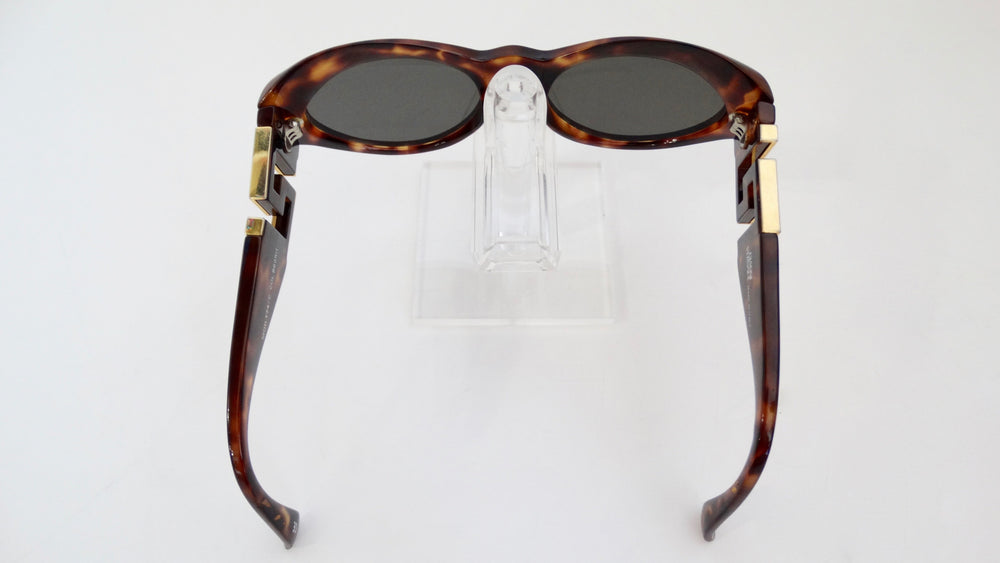 Gianni Versace Greek Key Tortoise Sunglasses