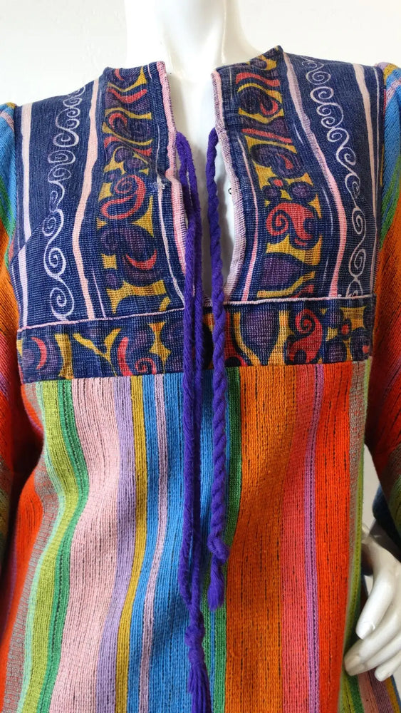 1970s Rikma Angel Sleeve Striped Dress