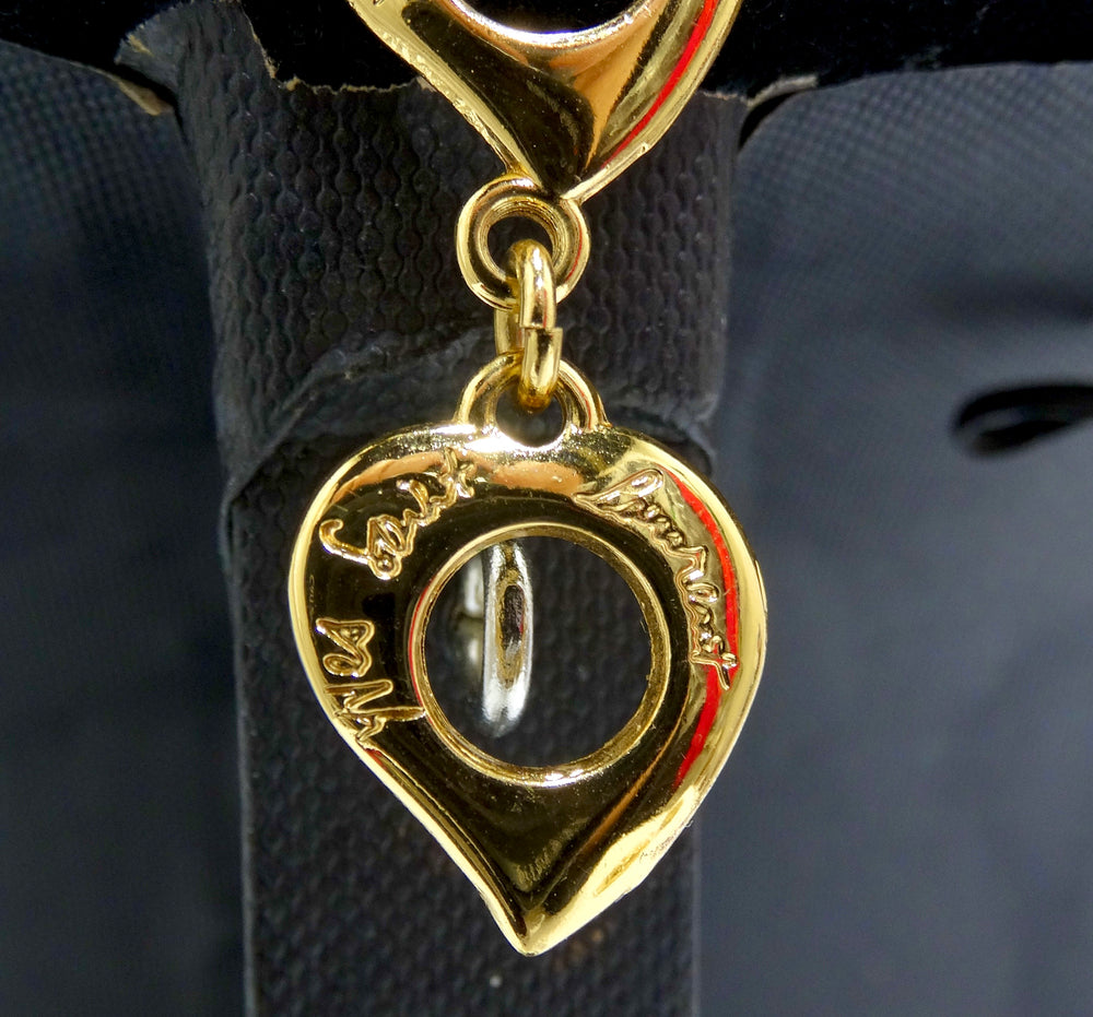 Yves Saint Laurent YSL Iconic Logo Enamel Necklace Pendant 