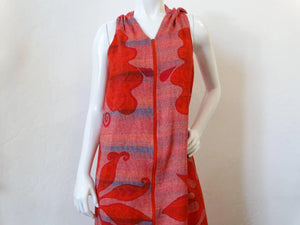 1970s Hooded Zip Up Rikma Floral Print Dress