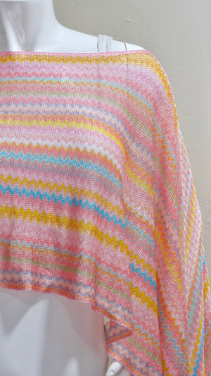 Missoni Multicolour Knit Cropped Poncho