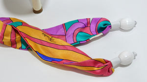 Pucci Multi-Color Satin Tie Sandal Heels