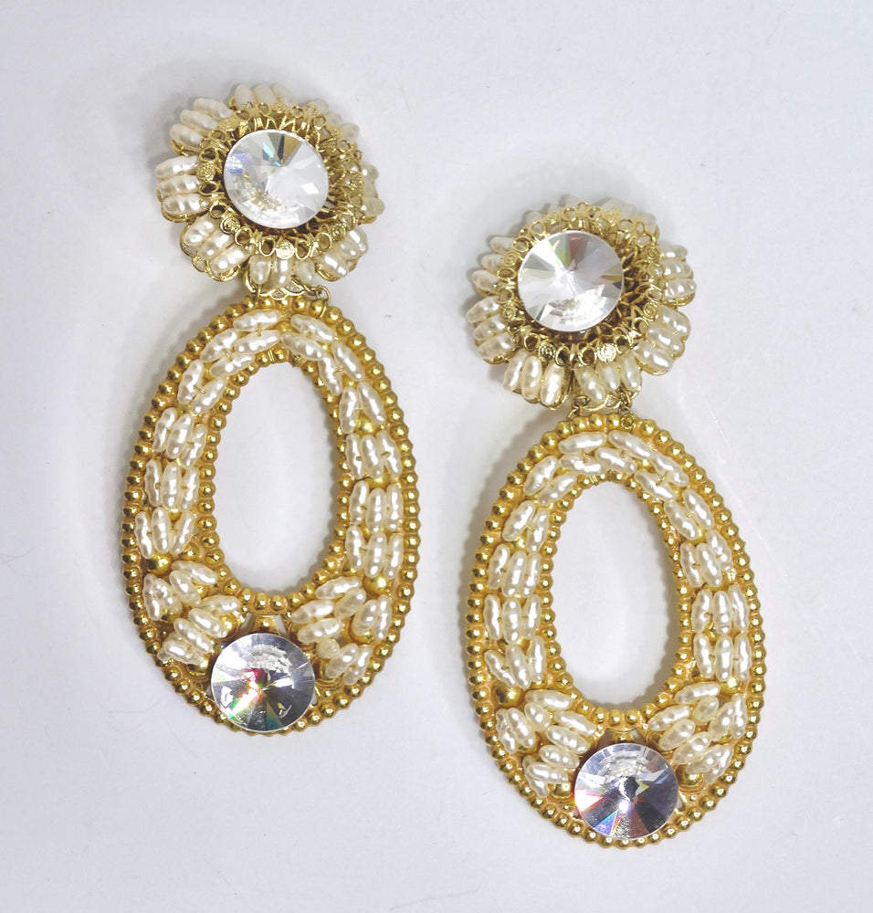 Lawrence Vrba Beaded Statement Earrings