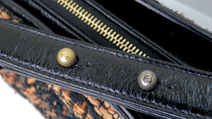 CHANEL Black/Peach Tweed and Leather Medium Gabrielle Hobo Bag