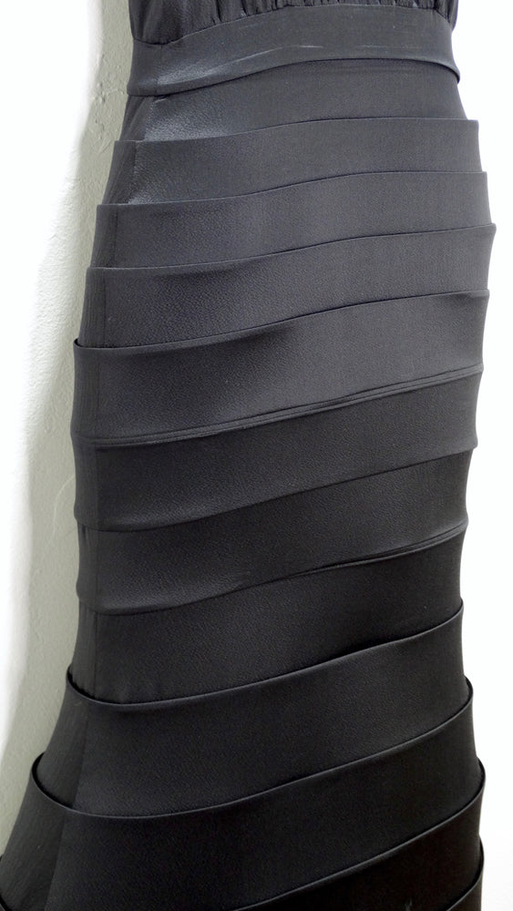 Moschino Silk Contoured Hoop-Skirt Gown