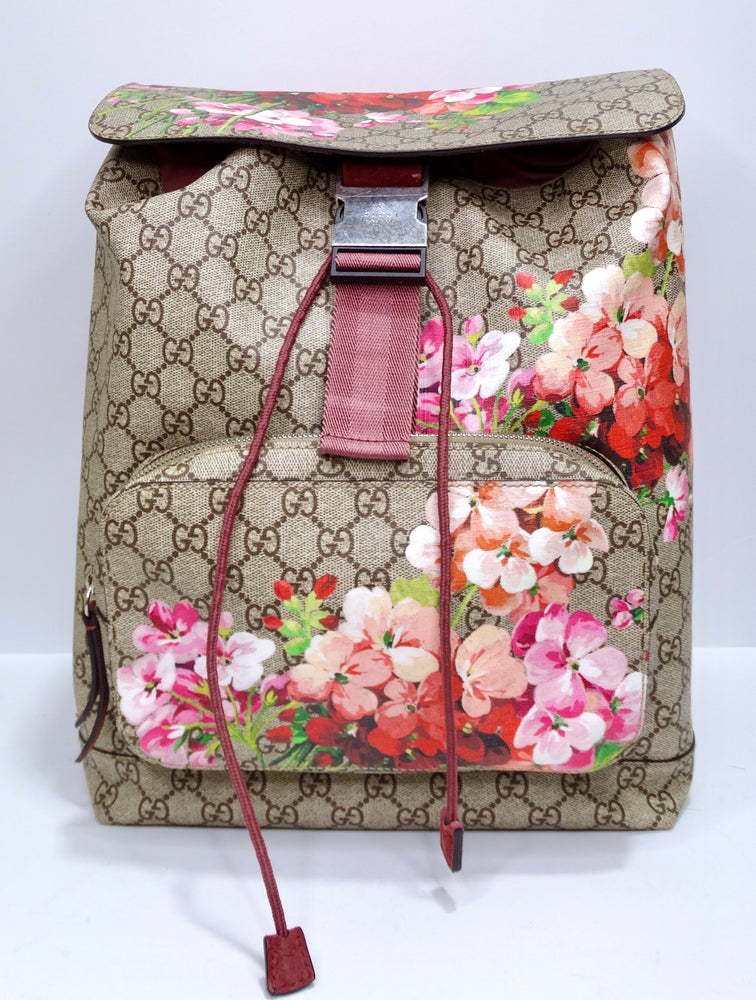 Gucci Buckle Backpack Blooms Print GG Coated Canvas – Vintage by Misty