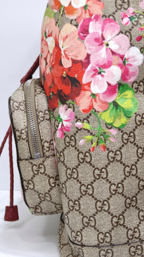 Gucci Buckle Backpack Blooms Print GG Coated Canvas