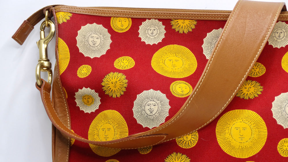 Gucci 1970s Canvas & Leather Sun Print Shoulder Bag – Vintage by Misty