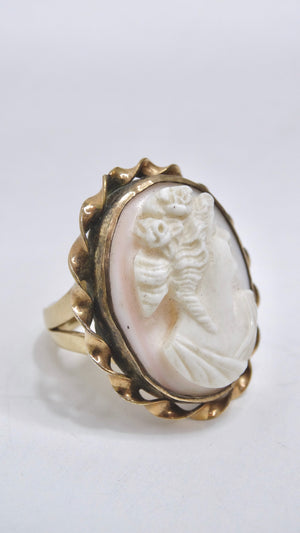 14k Gold 1950's Vintage Cameo Ring