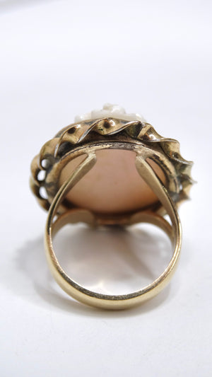 14k Gold 1950's Vintage Cameo Ring
