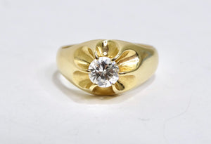 Diamond Solitaire 14k Yellow Gold Ring