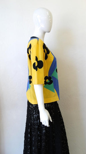 1990s Yves Saint Laurent Abstract Color Block T-Shirt