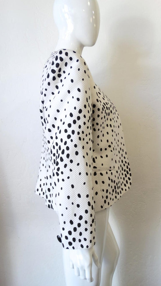 1980s Christian Dior Quilted Polka Dot Blazer