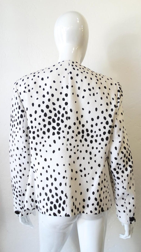1980s Christian Dior Quilted Polka Dot Blazer