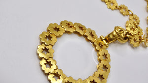 Chanel 1996 Glass Pendant Flower Necklace