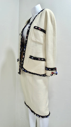 Chanel Satin Rhinestone Skirt Set Black  Shop Israella