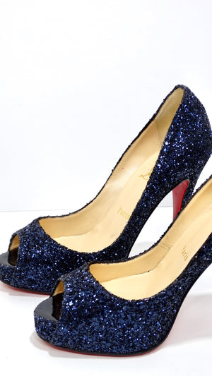 Blue Glitter Christian Louboutin Shoes
