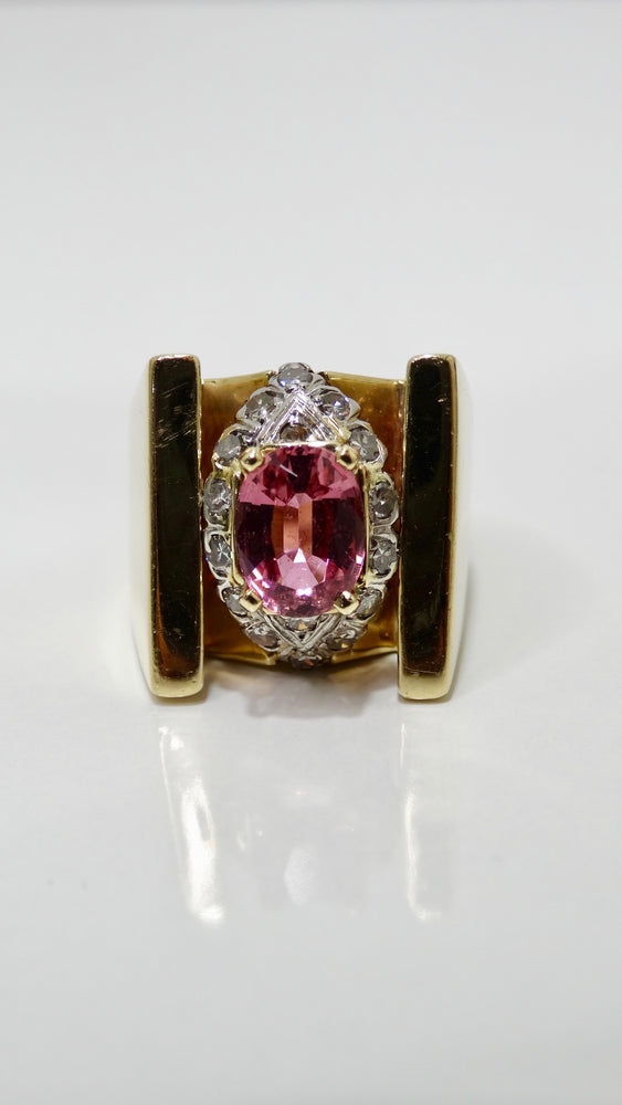 Pink Tourmaline & Diamond Cocktail Ring