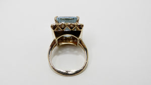 Aquamarine & Diamond Victorian Ring