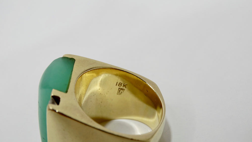 Jade & Diamond Gold Cocktail Ring
