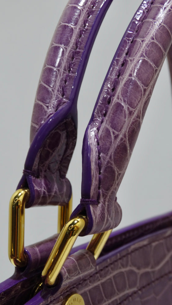 Louis Vuitton Purple Exotic Crocodile Brea Handbag