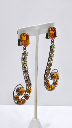 Philippe Ferrandis Crystal Swirl Earrings