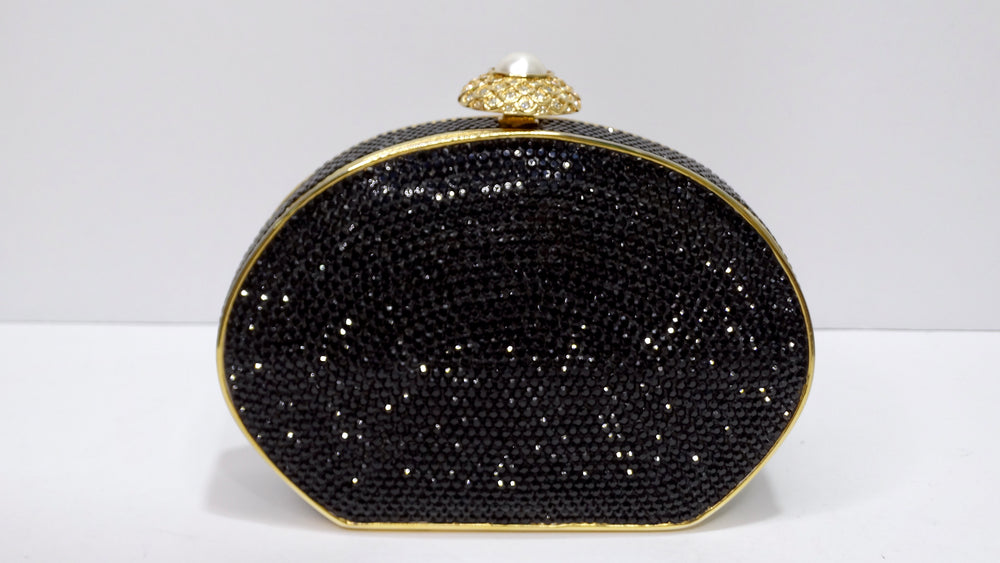 Audrey Embossed Leather Crystal Clutch Bag