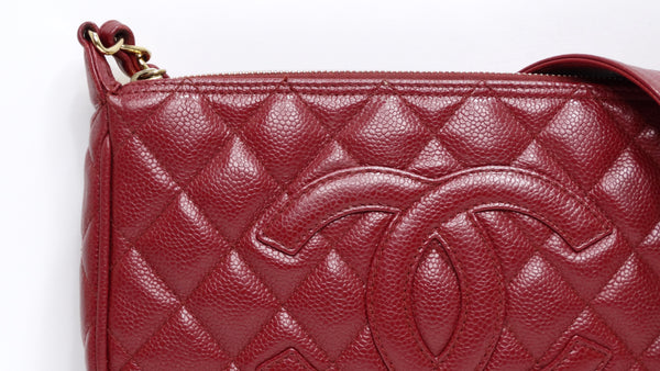 Chanel Timeless CC Red Shoulder Bag in Quilted Caviar – Vintage by Misty