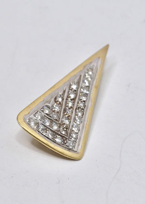 Diamond & Gold Geometric Brooch