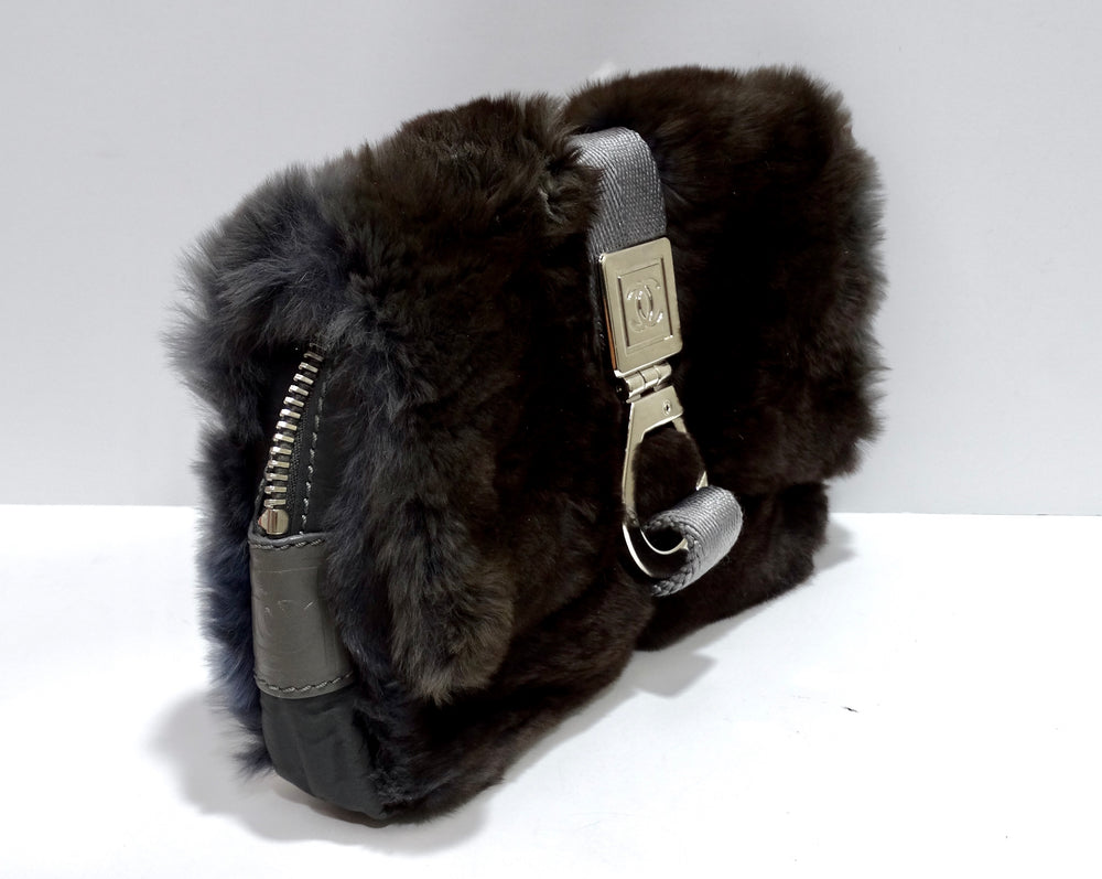 Chanel Brown Multicolor Patchwork Mink Fur Shoulder Bag