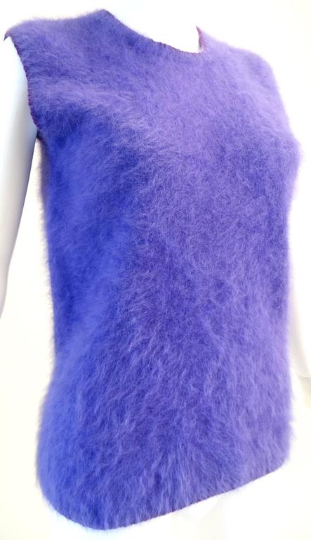 1990s Gianni Versace Couture Purple Angora Sweater Vest
