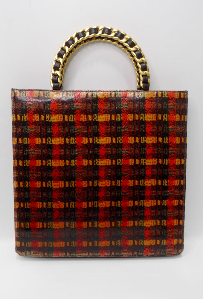 Chanel Patent Leather Tweed Print Tote – Vintage by Misty