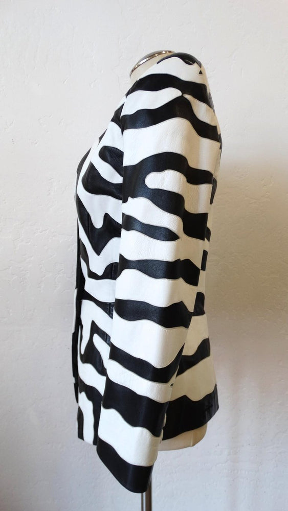 1980s Jean Claude Jitrois Zebra Leather Jacket