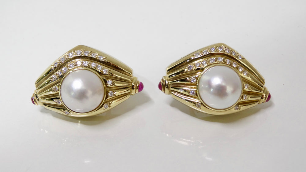 Pearl & Diamond French Clip Earrings
