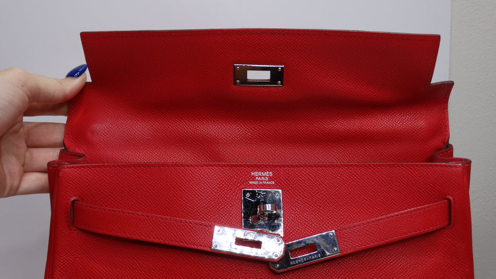 Hermès Epsom Kelly Sellier 35 - Red Handle Bags, Handbags