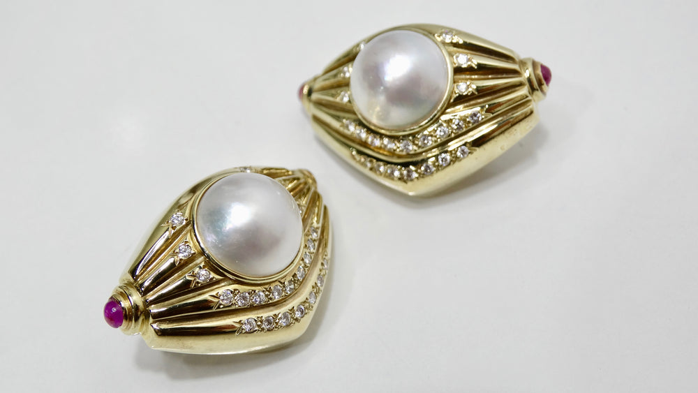 Pearl & Diamond French Clip Earrings