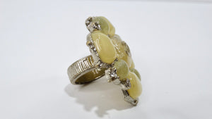 Chanel CC Yellow Stone Embellished Ring