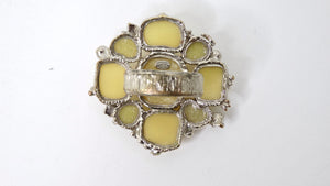 Chanel CC Yellow Stone Embellished Ring