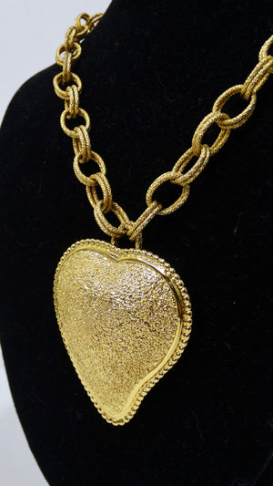 Yves Saint Laurent Brushed Gold Pendant Necklace/Pin